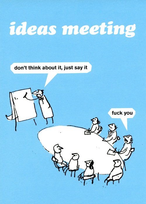 Funny and rude card by Modern Toss - Ideas Meeting – Comedy Card Company