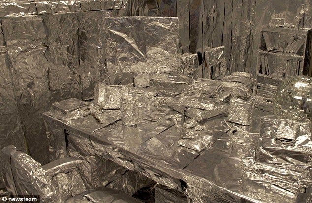 Professor returns from holiday to find mischievous students had coated his  entire office in kitchen foil | Daily Mail Online