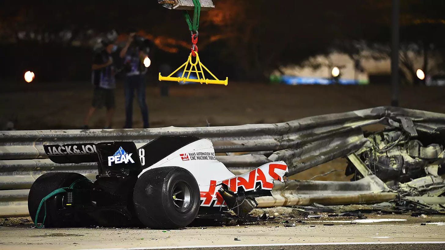 Romain Grosjean crash