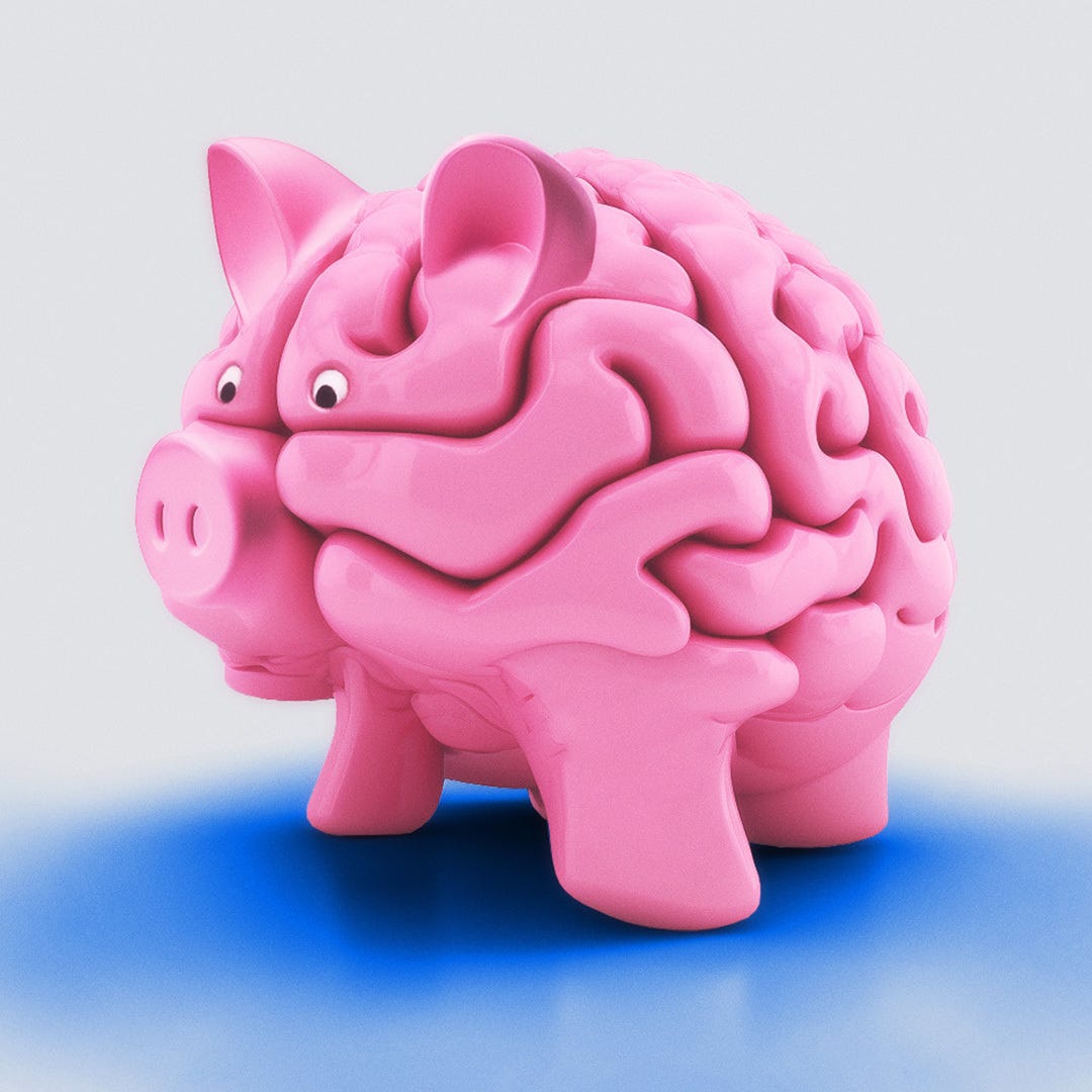 Piggy bank shaped like a brain