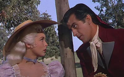 Janet Leigh playing Aline de Gavrillac and Stewart Granger playing Andre Moreau in Scaramouche