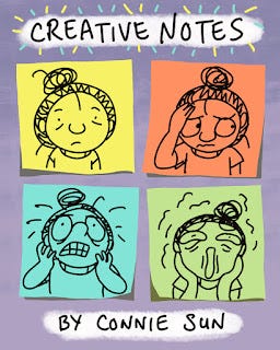 Creative Notes by Connie Sun (cover image) Original comic strip series cover image, "Creative Notes," by Connie Sun, cartoonconnie, for Tinyview comics