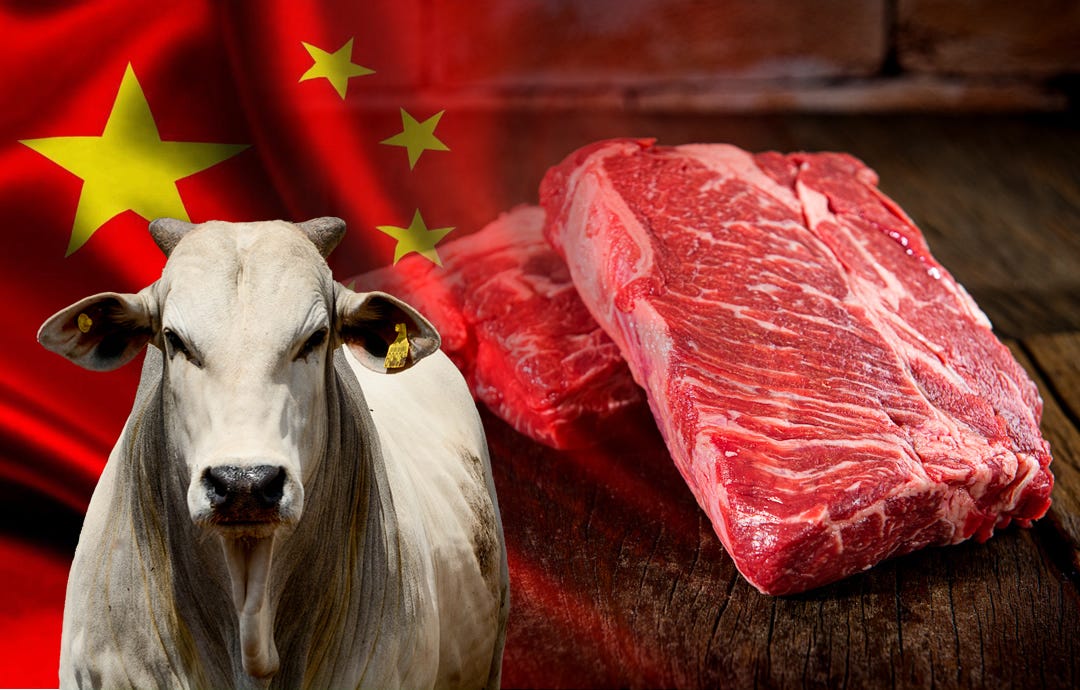China libera US$ 1 bilhão em carne brasileira retida por caso de vaca louca