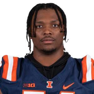 CHAMPAIGN, IL - August 12, 2023 - Illinois Offensive Lineman Julian Pearl (#54) headshot taken during 2023 Media Day at Memorial Stadium in Champaign, IL. Photo By Kevin Snyder