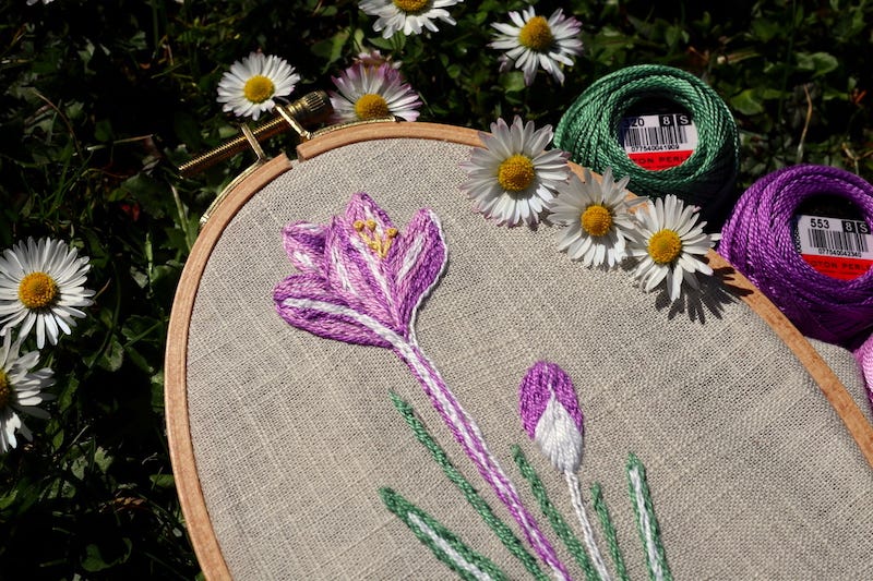 crocus hand embroidery