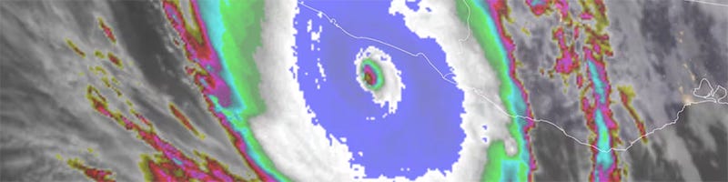 Image of a hurricane from radar