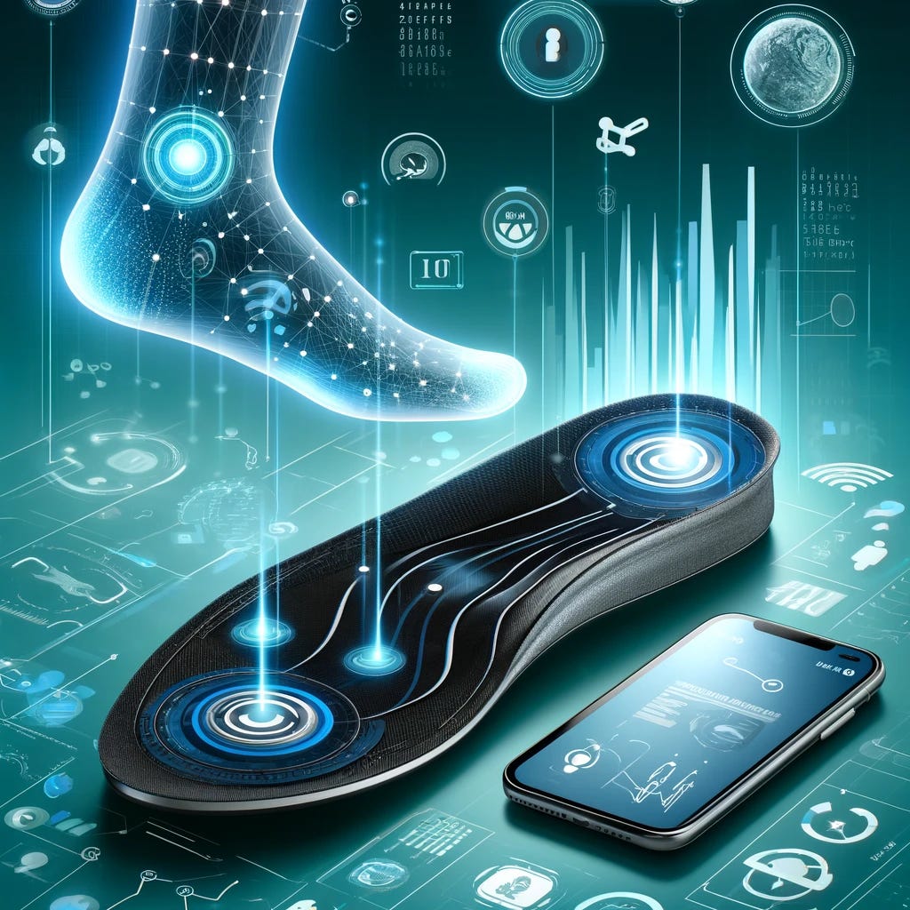 futuristic ai graphic showing smart insole concept