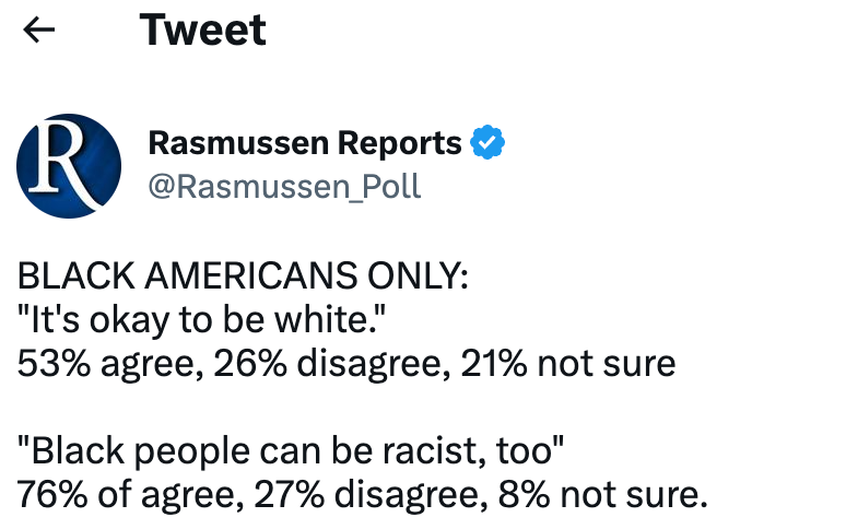 twitter Rasmussen Report tweet