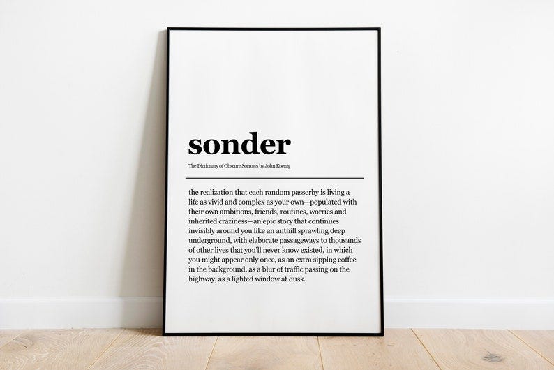 Sonder John Koenig Definition Print Inspirational Wall Art image 1