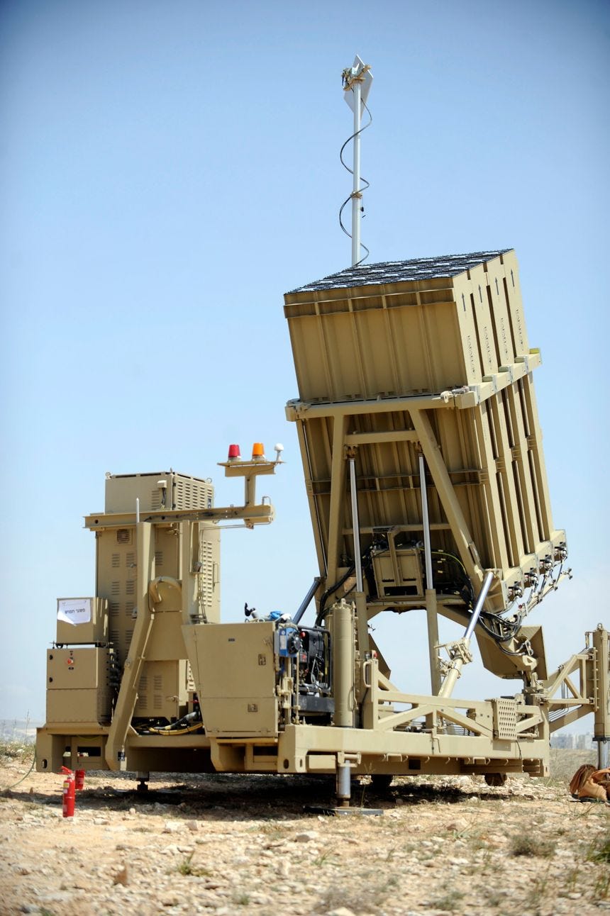 iron dome battery deployed near ashkelon