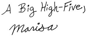 Image reads: A Big High-Five, Marisa