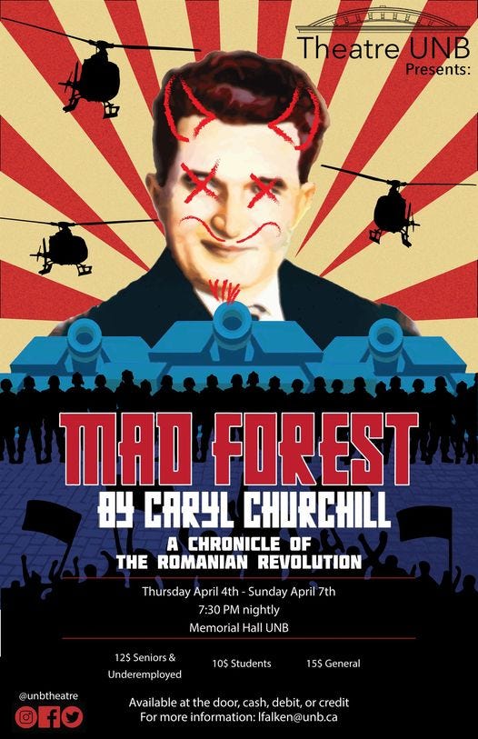 Theatre UNB Presents Mad Forest by Caryl Churchill - Grid City Magazine