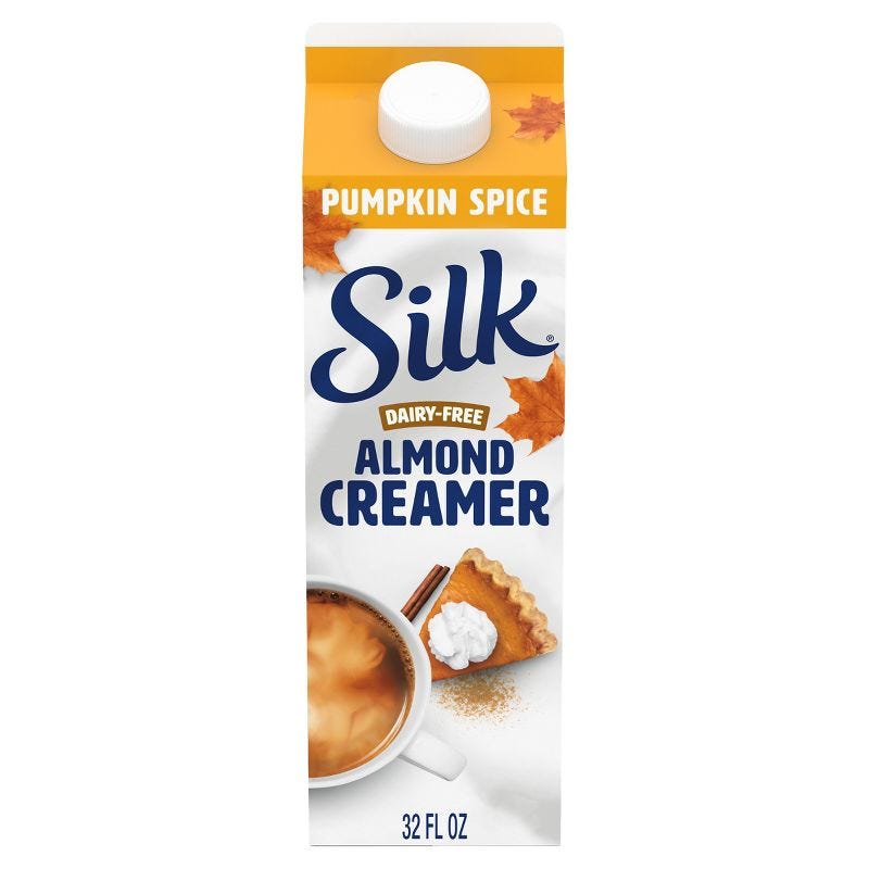 Silk Pumpkin Spice Dairy-Free Almond Milk Coffee Creamer - 1qt, 1 of 8