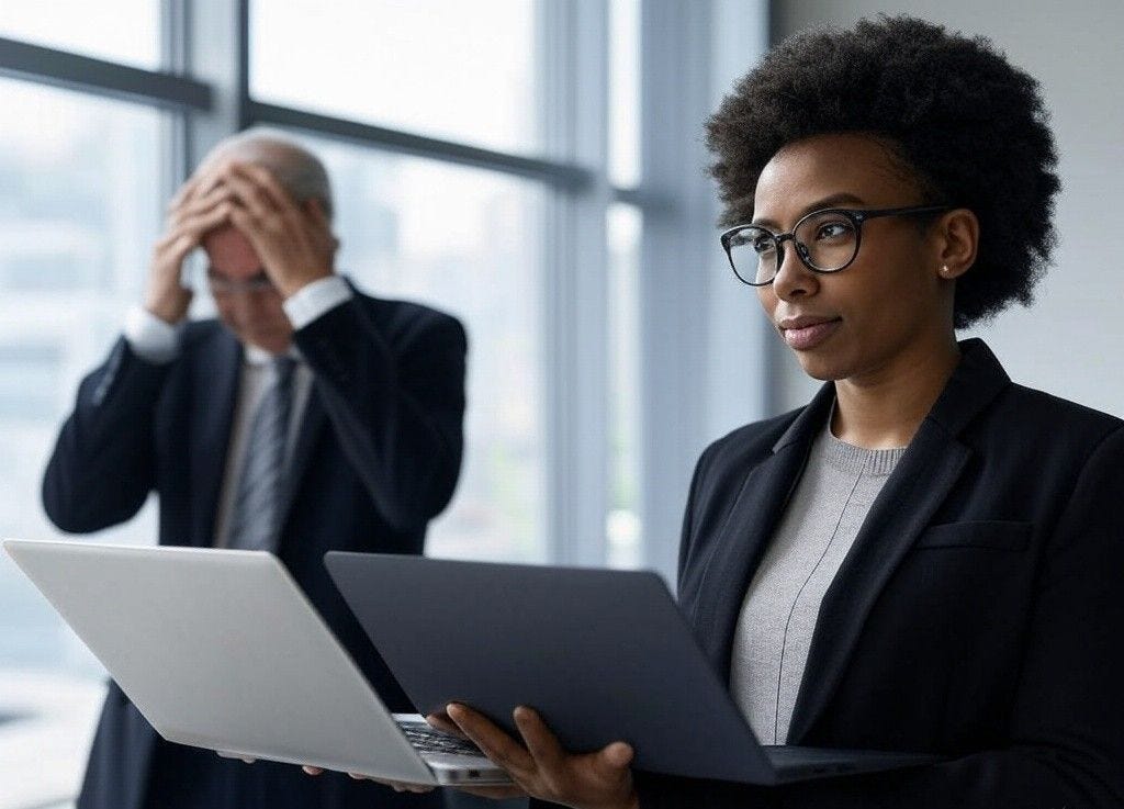 Female Tech Founder Confounds Corporate Manager