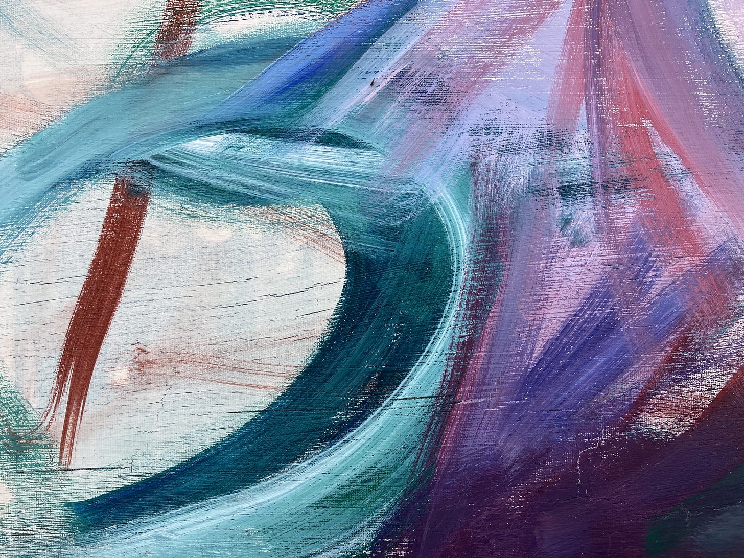 Abstract acrylic - a hint of a mast being swamped by a wave