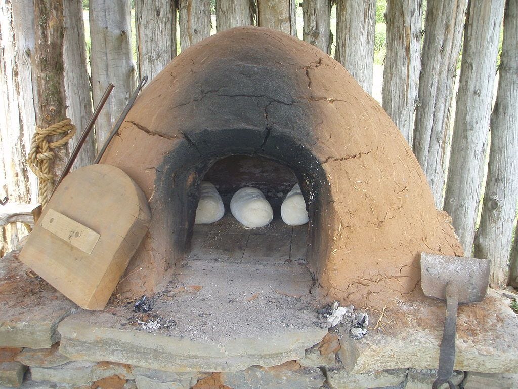 Photo of the 18th century style Bake Oven recently completed at Wilderness Road State Park's Martin's Station.
