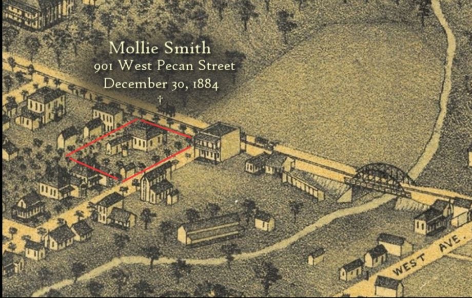 A sketch of the area that Mollie Smith was residing at