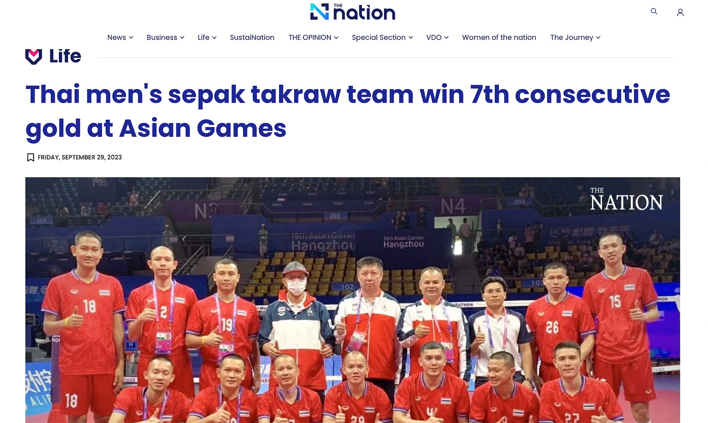 Thailand team of sepak takraw