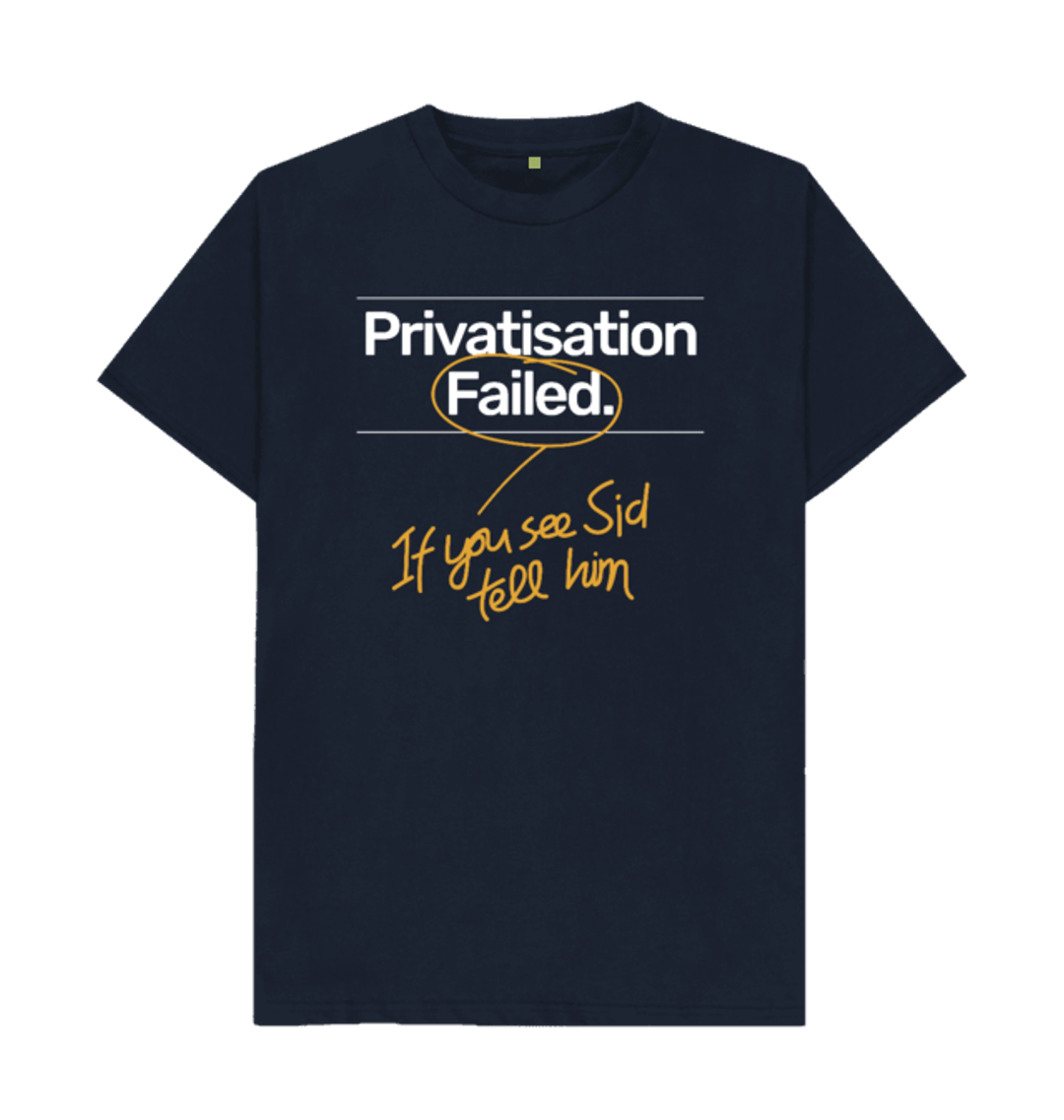 Navy Blue Privatisation Failed Mens Colour Tshirt