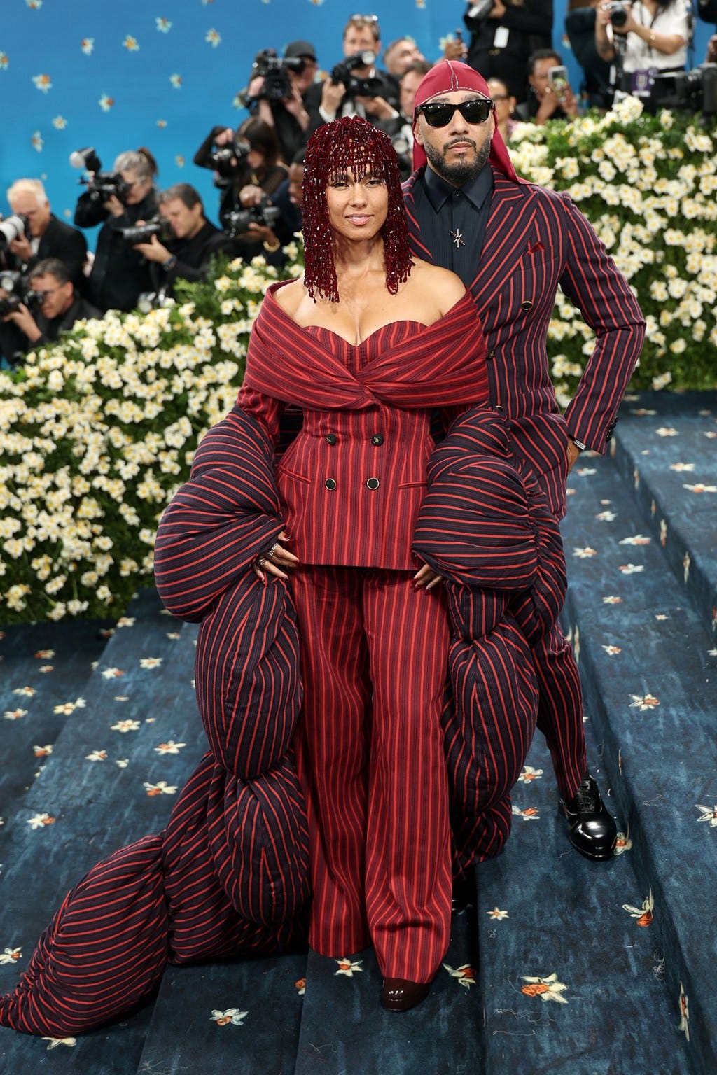 NEW YORK, NEW YORK - MAY 05: (L-R) Alicia Keys and Swizz Beatz attend the 2025 Met Gala Celebrating "Superfine: Tailoring Black Style" at Metropolitan Museum of Art on May 05, 2025 in New York City. (Photo by Michael Loccisano/GA/The Hollywood Reporter via Getty Images)