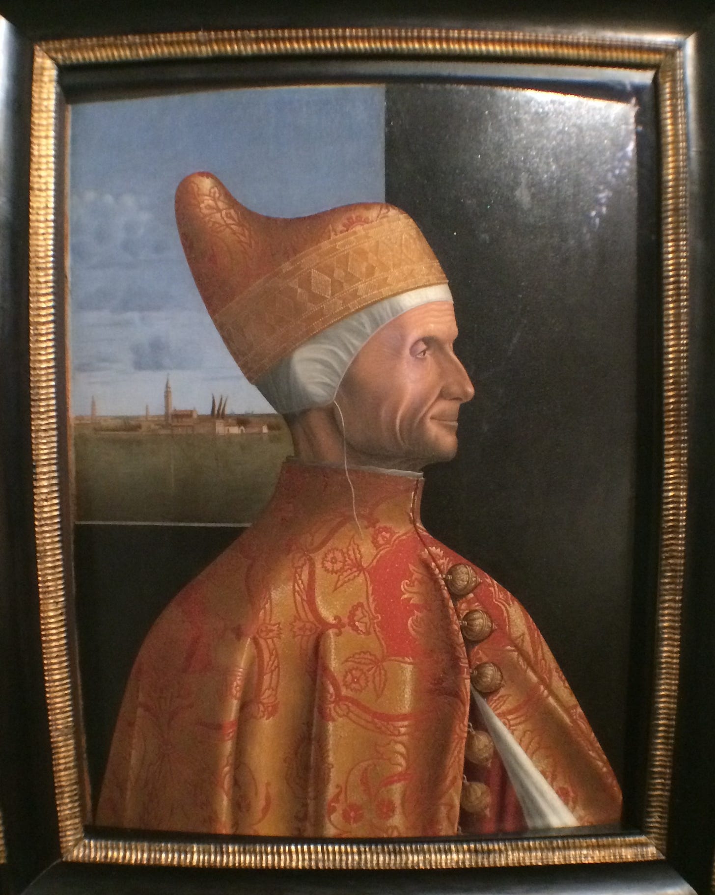 A painting of a doge taken in the doge palace in venice italy