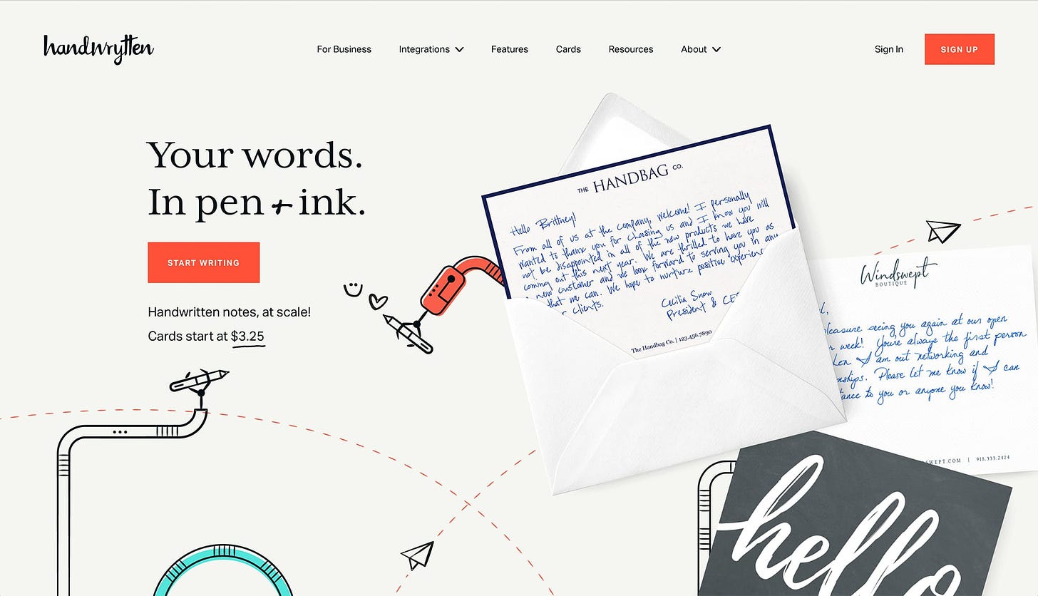 Handwrytten | Handwritten Notes Service and Card Automation Made Easy