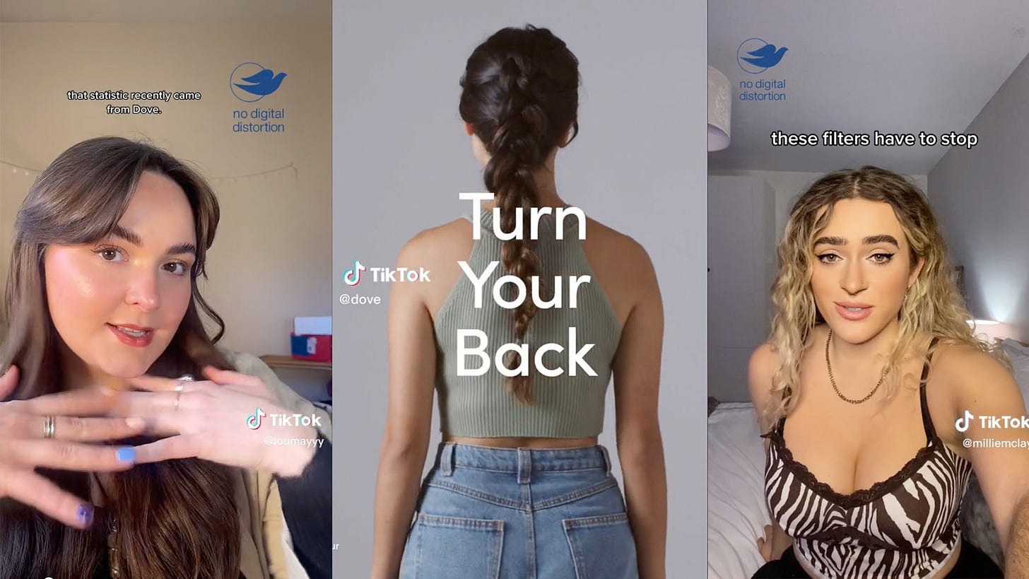 Dove challenges TikTok's 'Bold Glamour' filter with new campaign -  TheIndustry.beauty