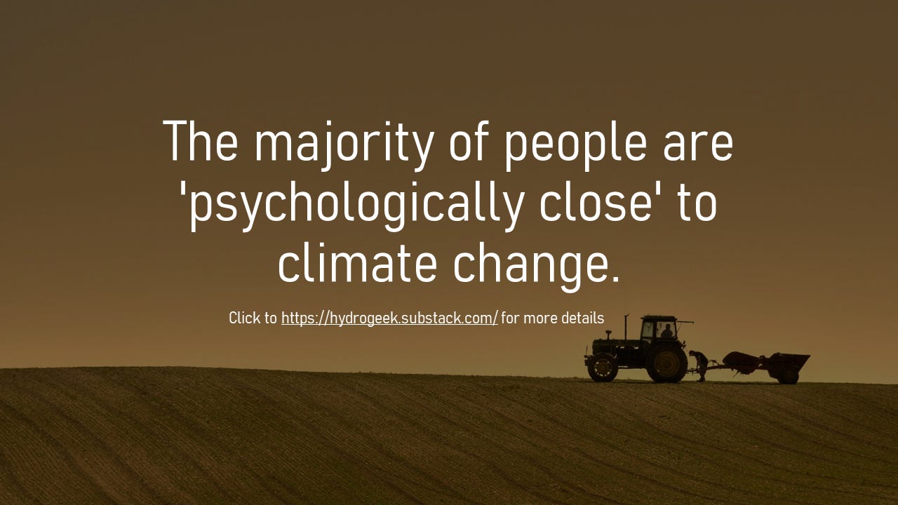 The majority of people are 'psychologically close' to climate change.