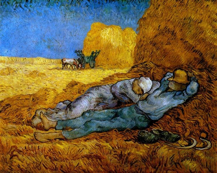 Noon, rest from work (after Millet), 1890 - Vincent van Gogh - WikiArt.org