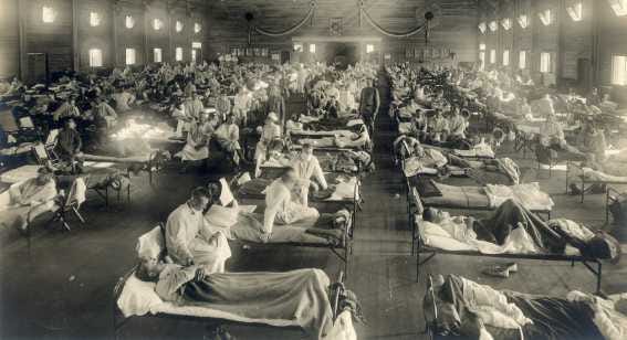 Camp Funston, at Fort Riley, Kansas, during the 1918 Spanish flu pandemic 