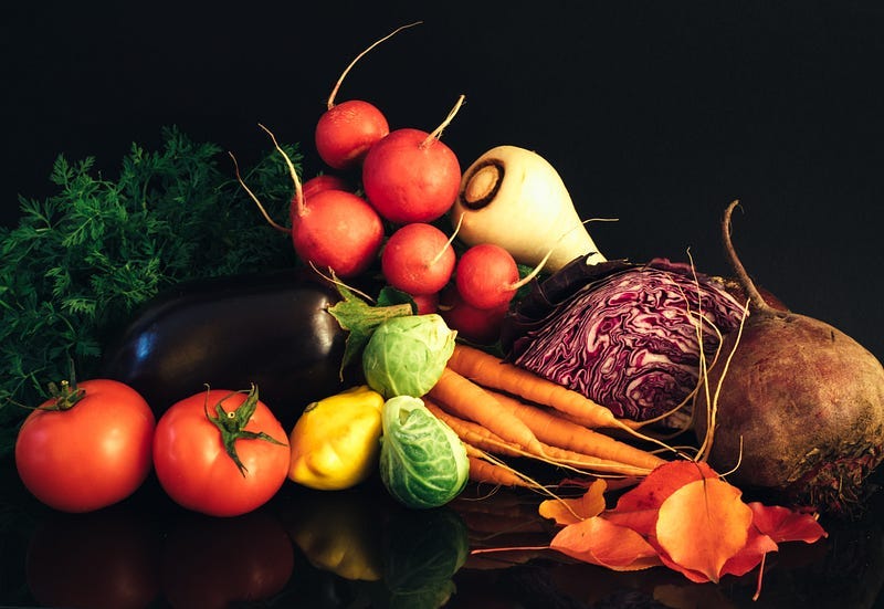 A bounty of freshly harvested vegetables