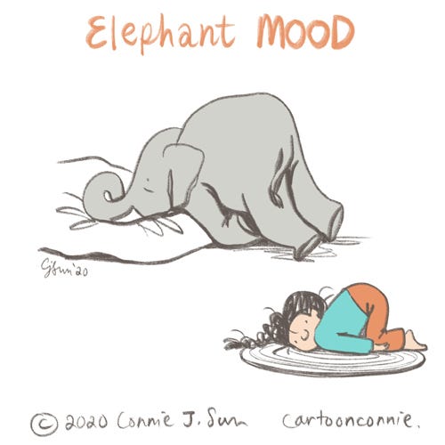 illustration, elephant, drawing, elephants, elephant comic, sketchbook, connie sun, cartoonconnie