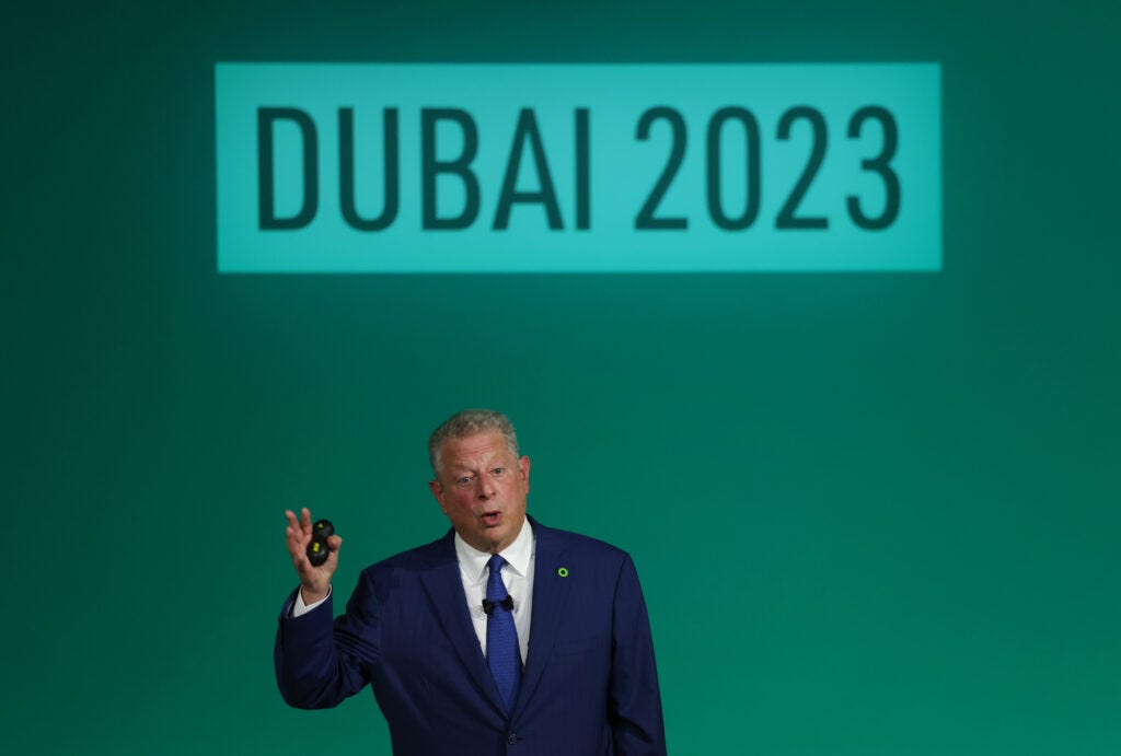 Al Gore, former U.S. vice president, speaks during day four of COP28 on Dec. 3, 2023 in Dubai. Credit: Sean Gallup/Getty Images