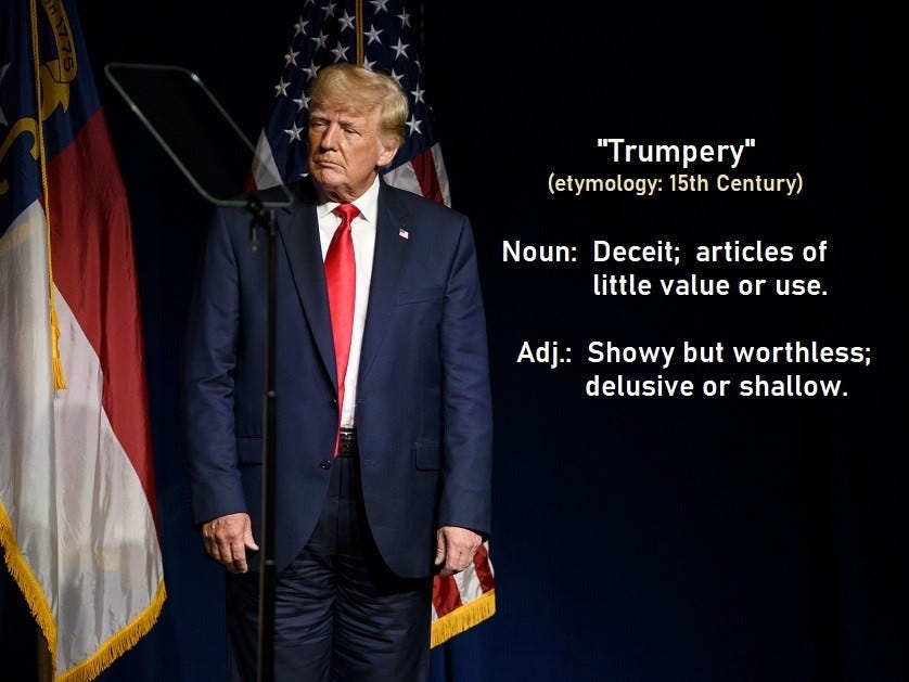 GREENVILLE, NC - JUNE 05: Former U.S. President Donald Trump listens to Laura Trump tell the crowd she has decided not to run for the N.C. Senate at the NCGOP state convention on June 5, 2021 in Greenville, North Carolina. The event is one of former U.S. President Donald Trumps first high-profile public appearances since leaving the White House in January. (Photo by Melissa Sue Gerrits/Getty Images)