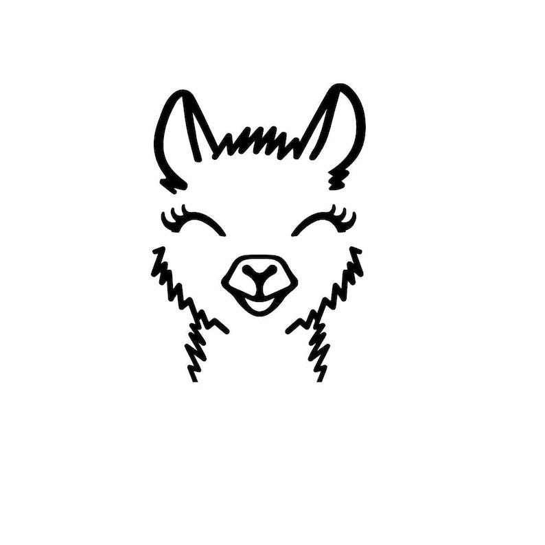 FREE SHIPPING Llama Vinyl Decal for window car mirror Black