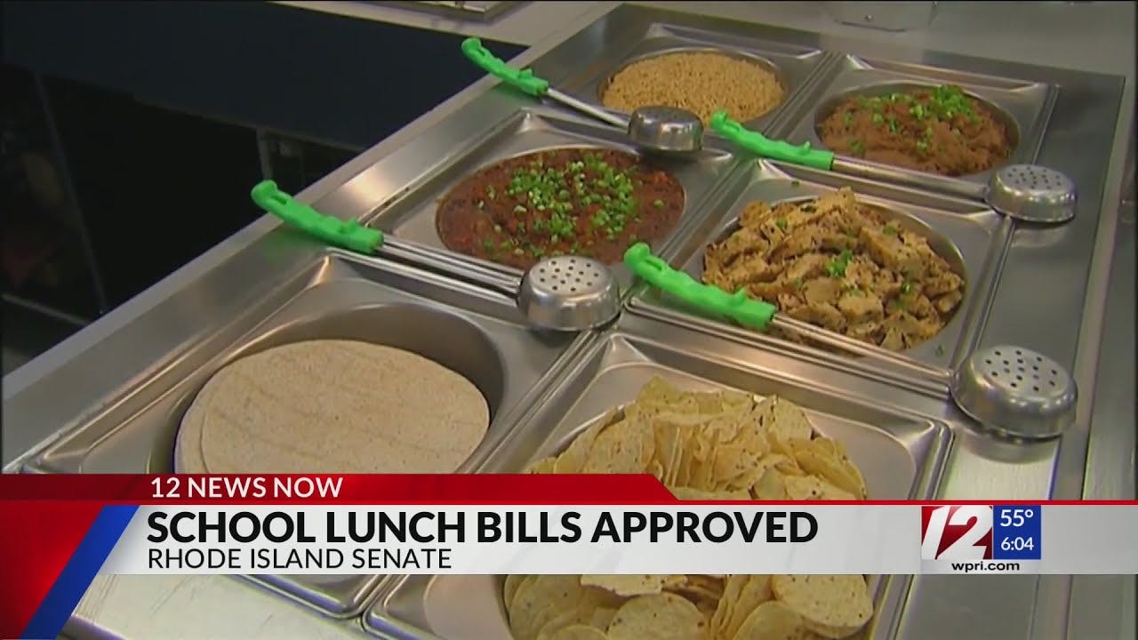 RI Senate passes bill making lunch free at all public schools - YouTube