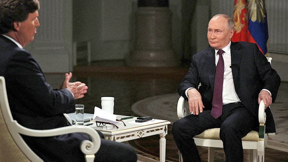 Tucker Carlson: Putin takes charge as TV host gives free rein to Kremlin -  BBC News