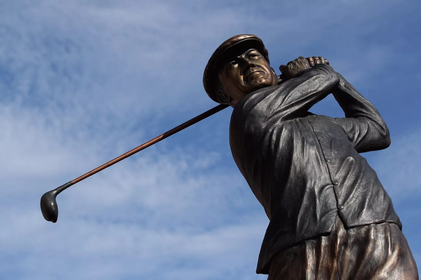 A statue of Ben Hogan near the clubhouse at Colonial Country Club, a club sometimes called Hogan&#39;s Alley