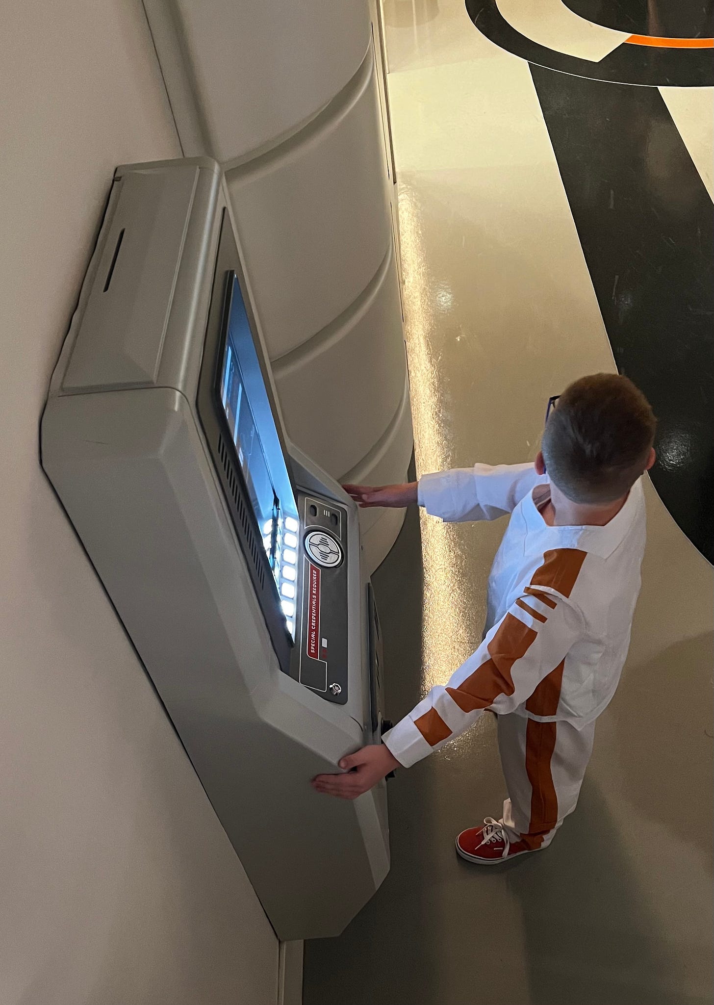 A child uses a console