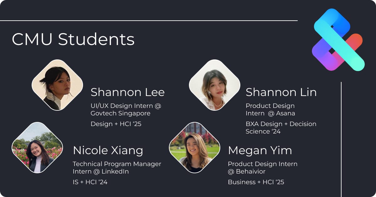 Introductory image of the four students interviewed: Shannon Lee, Shannon Lin, Nicole Xiang, and Megan Yim