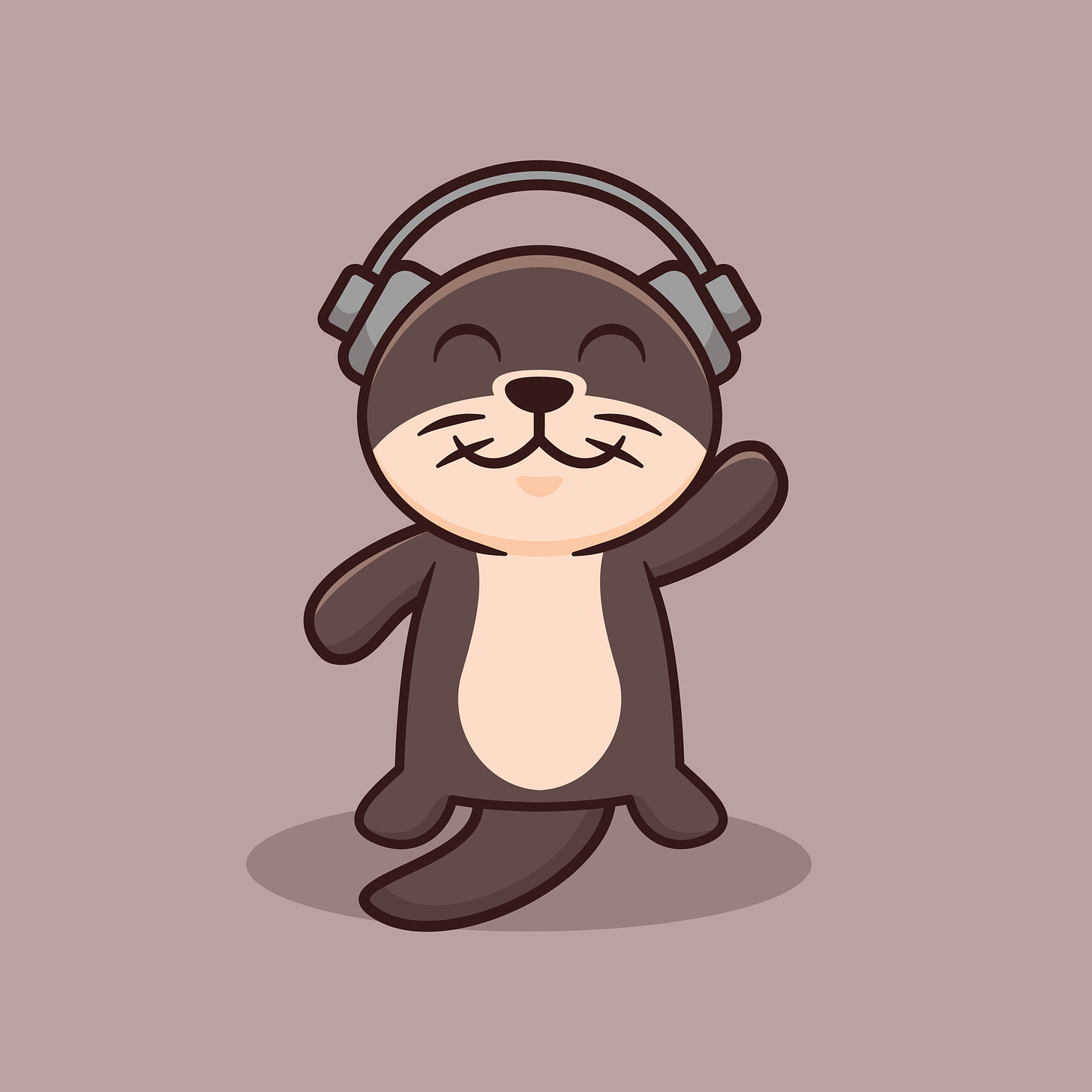Cute Otter With Headphone Cartoon Vector Illustration. Animal Nature  Isolated. Flat Cartoon Style. 28199437 Vector Art at Vecteezy
