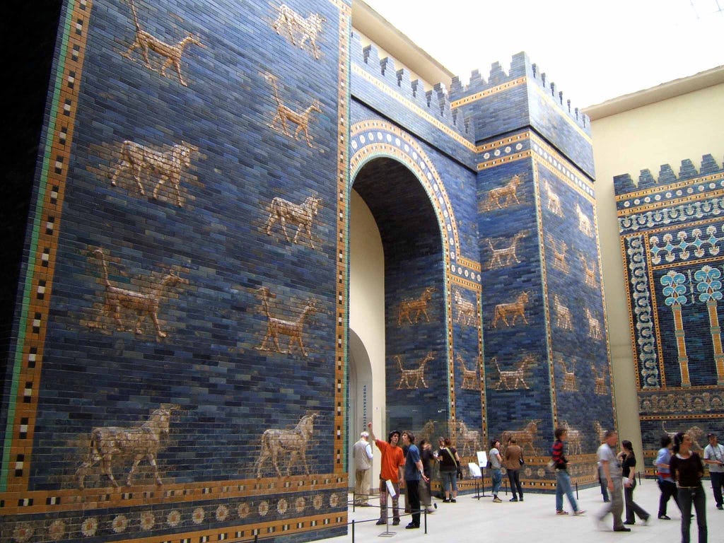 Photograph of the restored Ishtar Gate