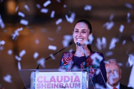CLaudia Sheinbaum le soir de son élection