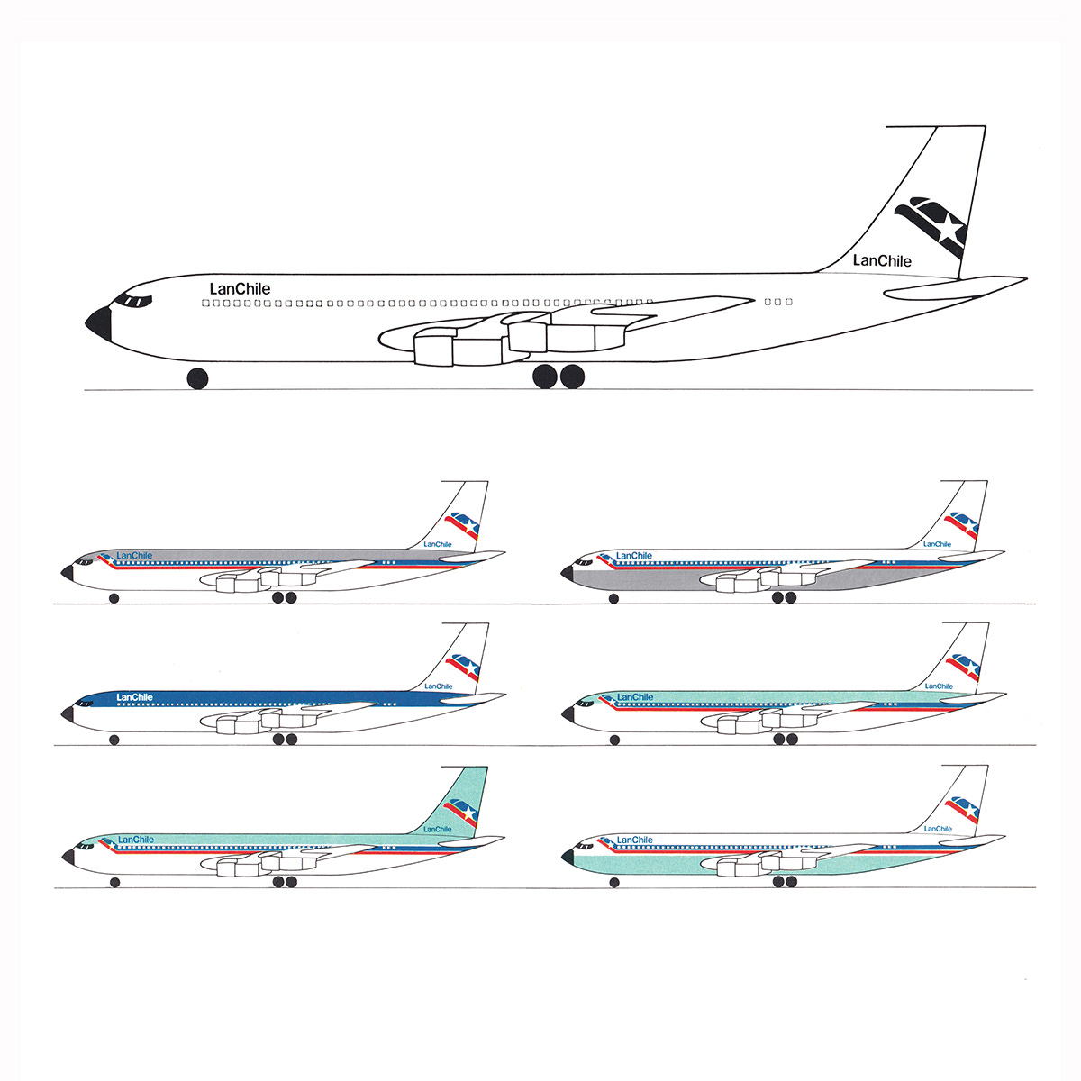 lanChile logo and aircraft livery design options