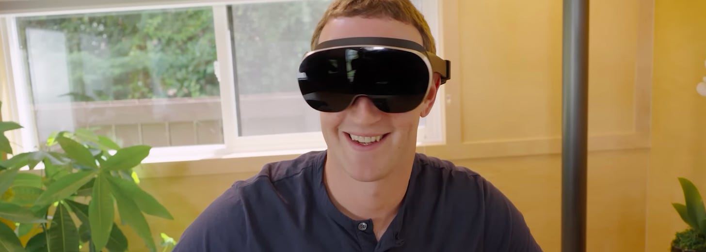 Mark Zuckerberg in a headset