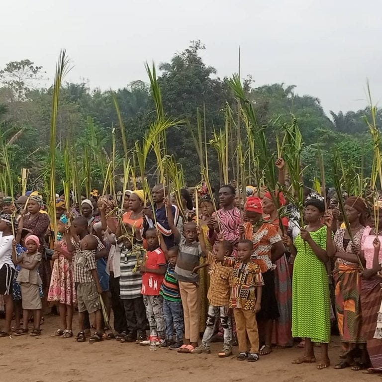 Nigeria (?) - Palm Sunday celebration. Image from S. Benedict Church, Jonestown PA