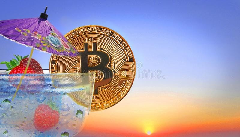 Bitcoin summer cocktail stock image. Image of future - 106515073