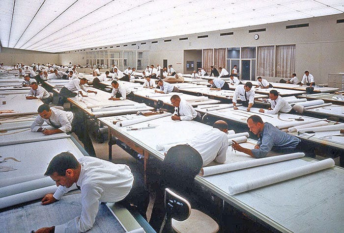 Shots of Old-School Pre-CAD Drafting Pools - Core77