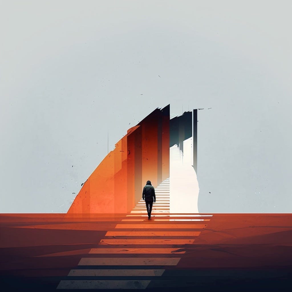 I know they're there, so I'll keep moving, Life is about choices, but they're not always soothing. Sometimes right, sometimes wrong, but it's a choice I must make, So I'll stay the path and keep the faith, abstract minimalism --v 4