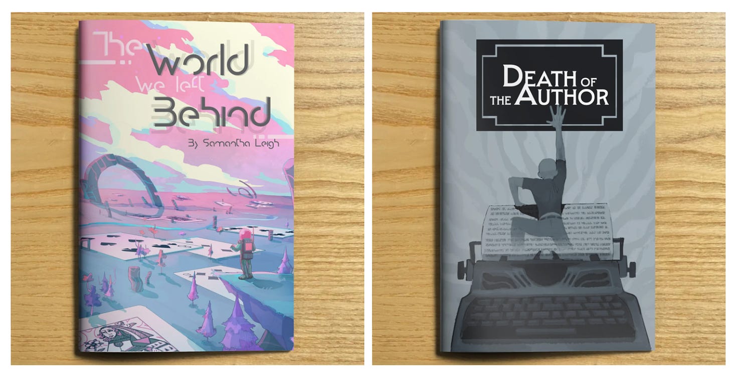 The world we left behind and Death of the author zines